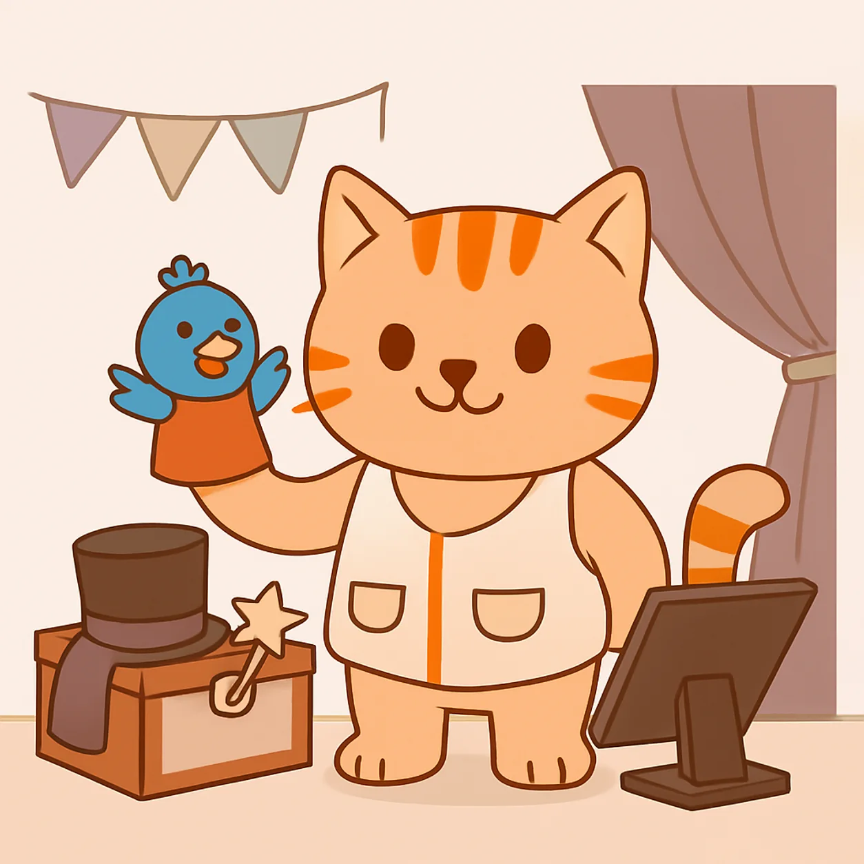 Benli trabajando en un negocio de animación y entretenimiento