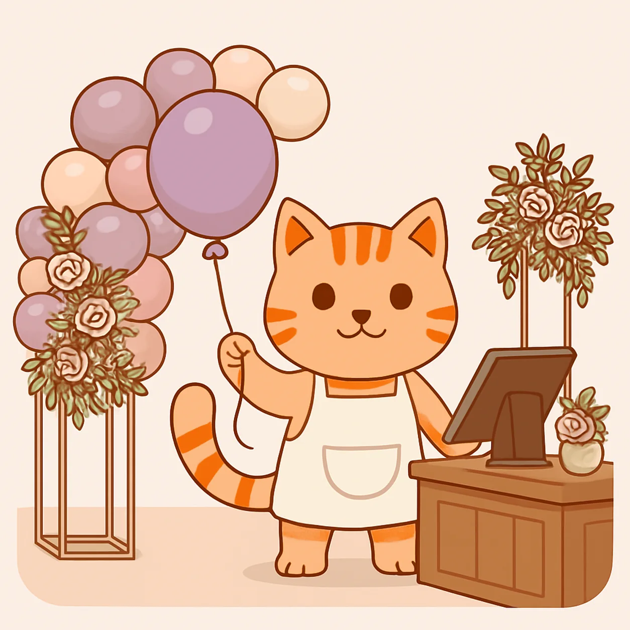 Benli trabajando en un negocio de decoración de eventos
