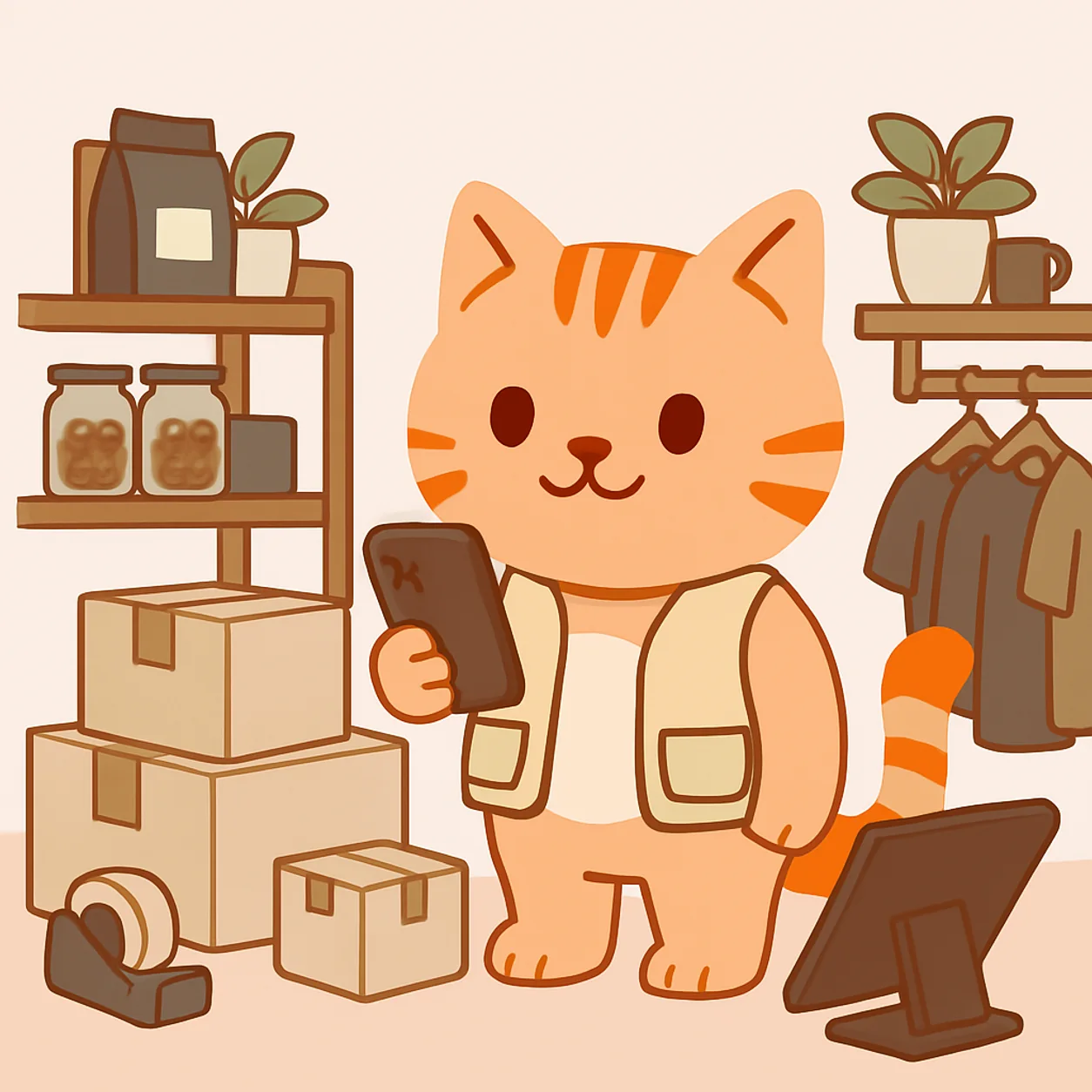 Benli trabajando en un negocio de ventas por catálogo