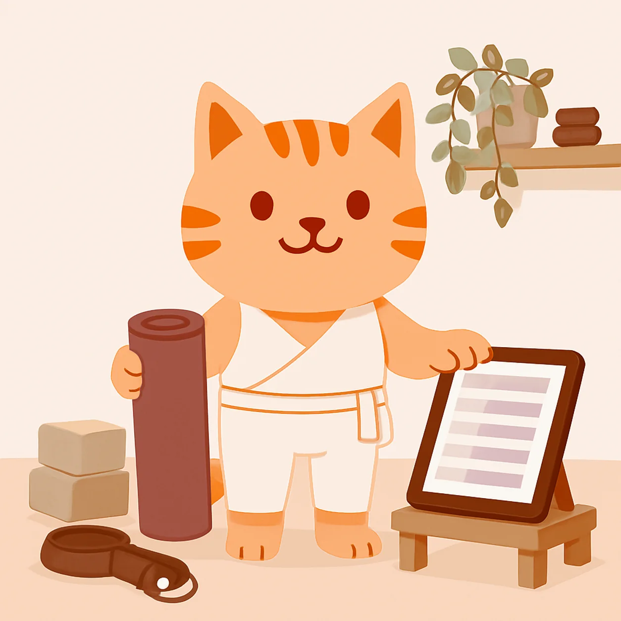 Benli trabajando en un negocio de yoga y pilates